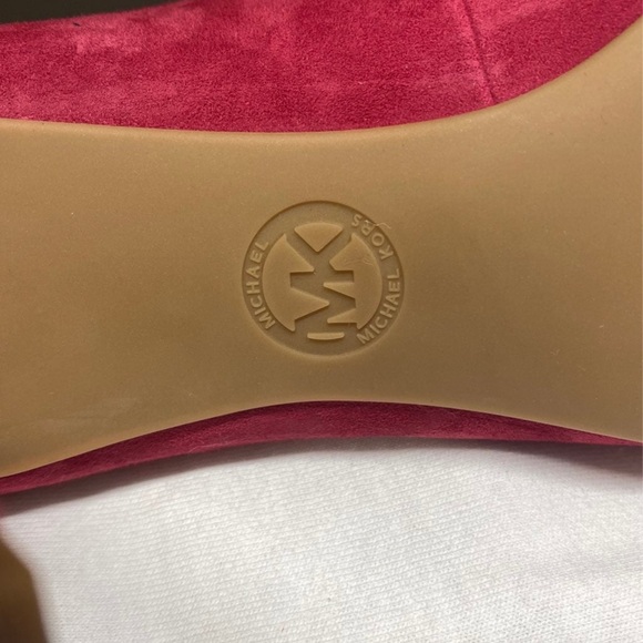 Michael Kors Red Suede Heels with Gold Accents - Picture 8 of 8